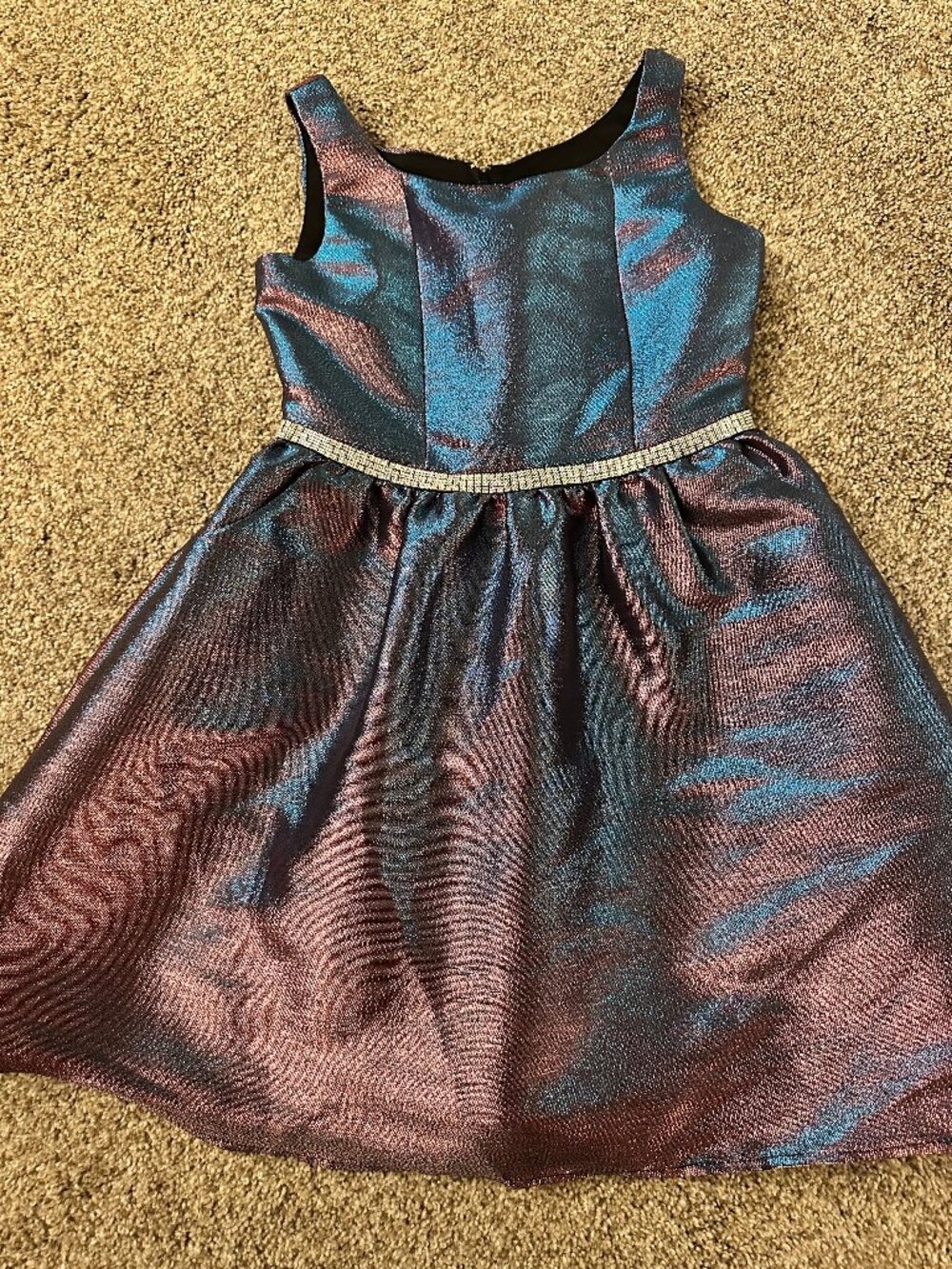 AMY BYER Girl's Dress Party Holiday Christmas COLORSHIFT rhinestones shine sz 8